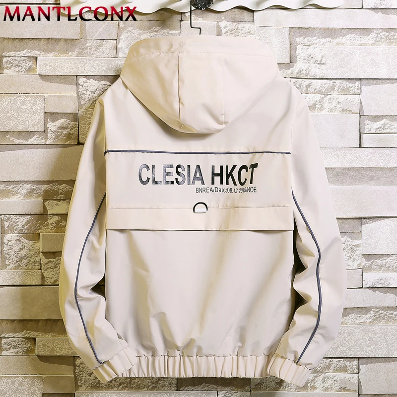 MANTLCONX 2020 New Patchwork Windbreaker Jacket Men Fashion Hooded Coat Casual Men's Hip Hop Outwear Male Streetwear 4XL | Мужская