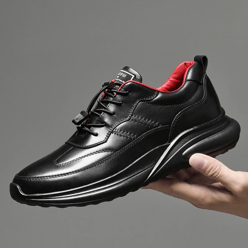 

Дизайнерские кожаные мужские кроссовки, нескользящая обувь для ходьбы, на шнуровке, Роскошные зимние спортивные туфли для мужчин, 36-46