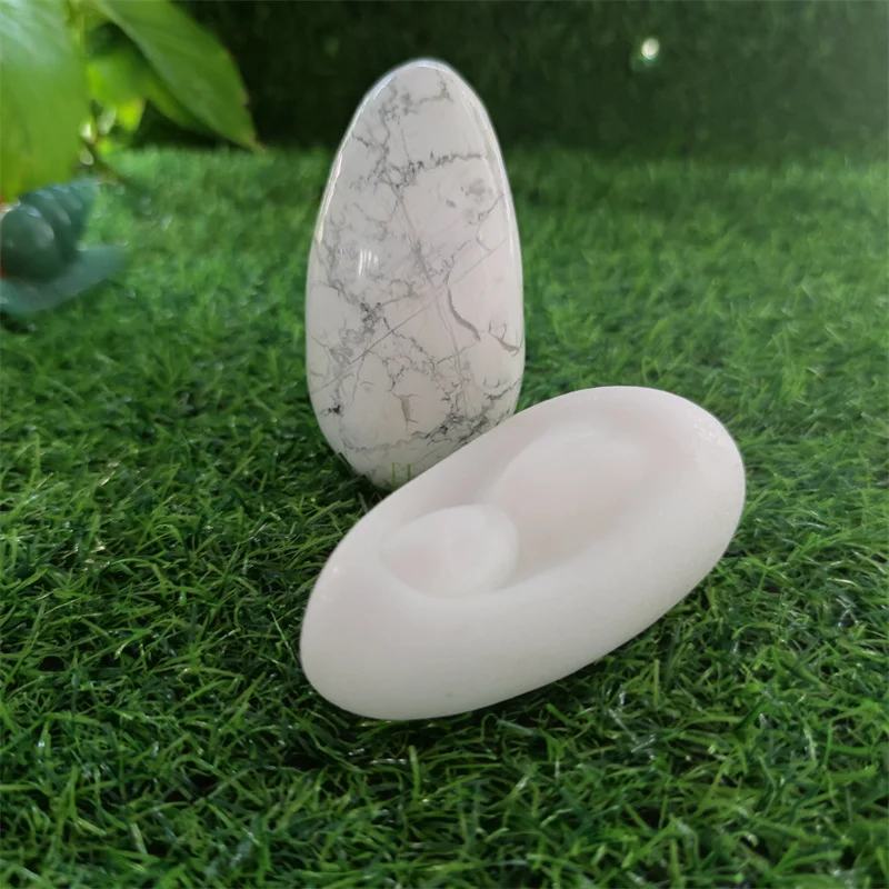 

2PCS Natural Delicate High Quality Cute Crystal Stone Howlite White Jade For Collect Gift