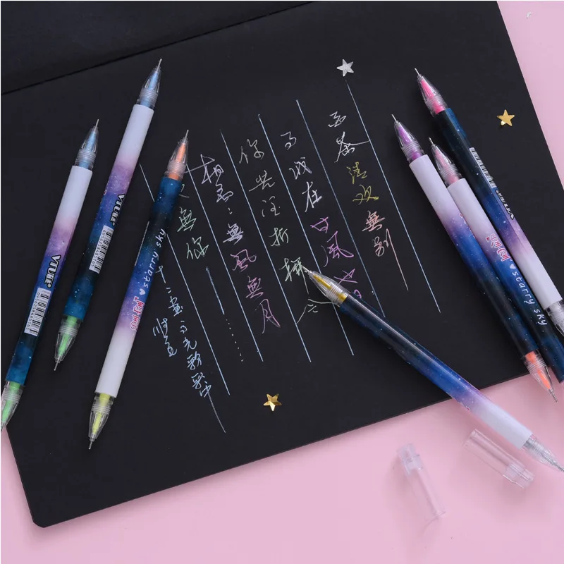 6 шт./партия 12 цветов с двойной головкой маркер звездное небо цветная гелевая