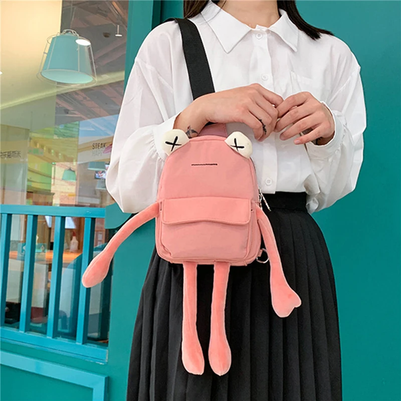 new personality girl small bag tide cartoon cute frog casual messenger bag chest unisex shoulder crossbody women bag wholesale free global shipping
