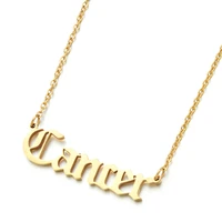 2020 new constellation zodiac necklaces jewelry for women antique style designed letter taurus leo scorpio virgo necklaces