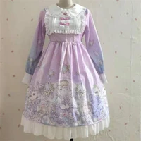 cute cat maid outfit pink lolita women dresses cute puff sleeves japanese sweet kawaii jsk lolita dress