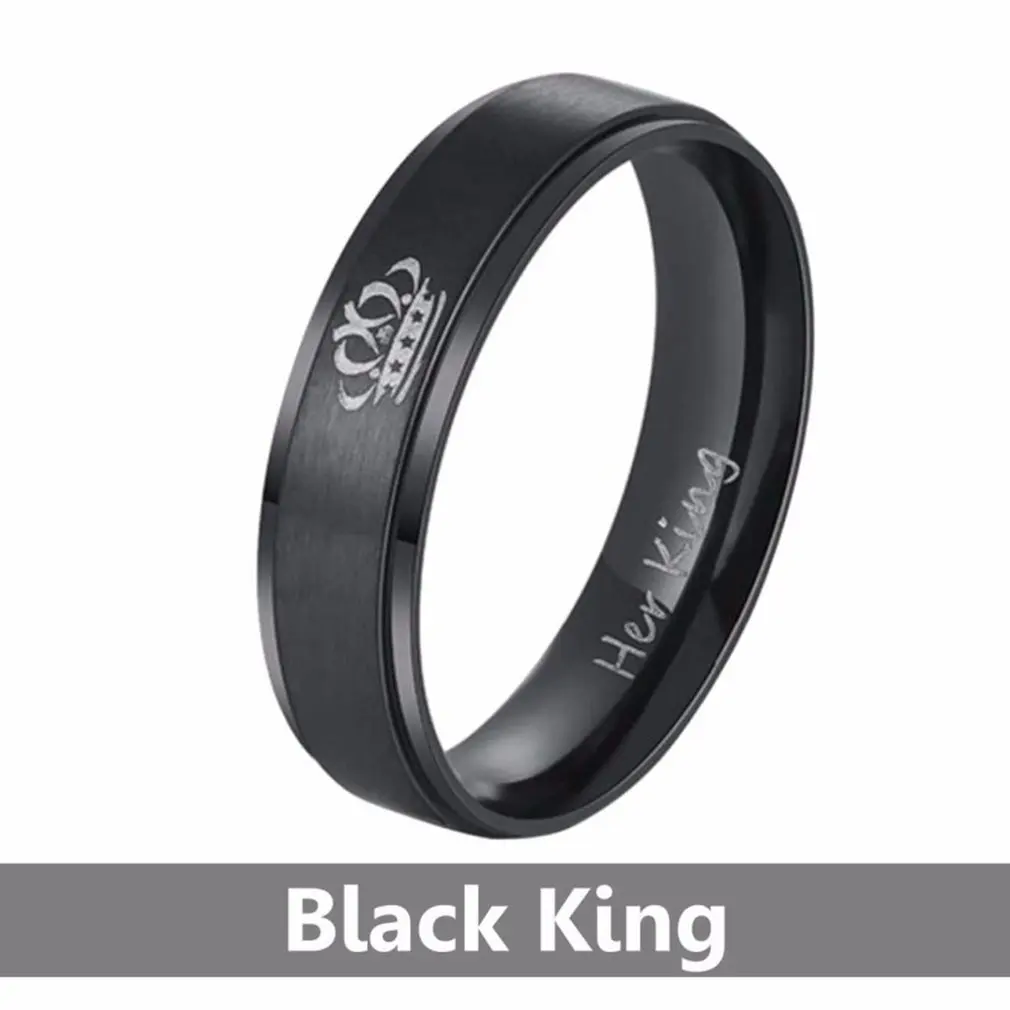 Королевская корона кольца из нержавеющей стали для влюбленных пар мужчин и