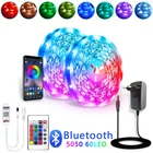 Светодиодная лента Bluetooth RGB 5050 SMD 2835 гибкая лента Fita светодиодсветильник лента RGB 5 м 10 м 15 М лента диод 12 в 60 светодиодовм + адаптер