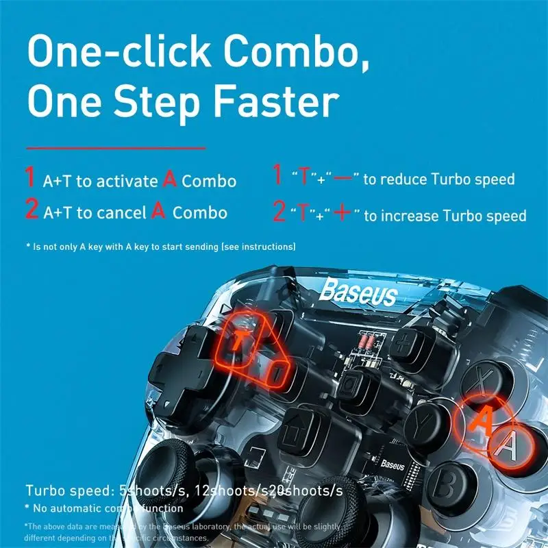 

Gamepad Game Joystick Controller Handle Wireless Bluetooth Motion Sensor Vibration for Nintend Switch Lite Transparent Black