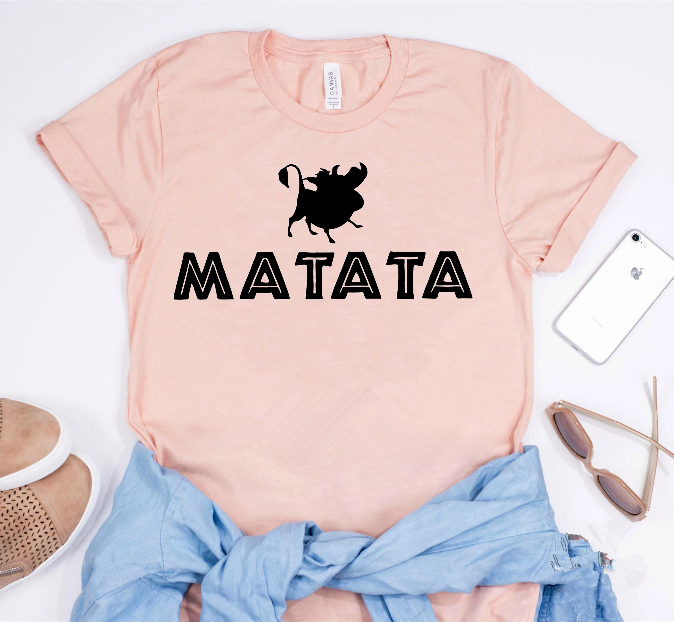 2019 горячая Распродажа хлопок новый Матата хакуна Тимон и Пемба Футболка женская