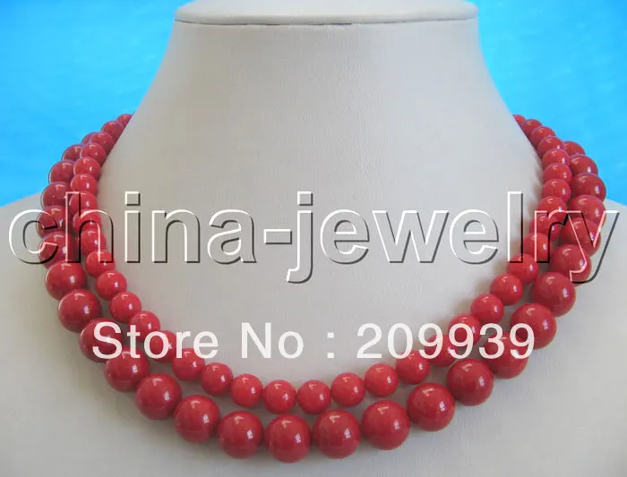 

Ожерелье huij 00100 AAA 17-18 дюймов, 2 ряда, натуральное, 8-10 мм, идеальное, круглое, красное Коралловое, золотое, полная Скидка 40%
