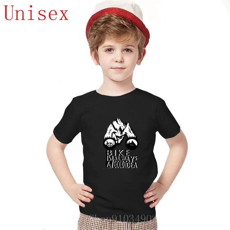 2020 Bike Is A Good Idea kids clothes girls 8 to 12 Tee Hot Sale Short Sleeve Unique High Quality Latest design Fashion Brands | Мать и