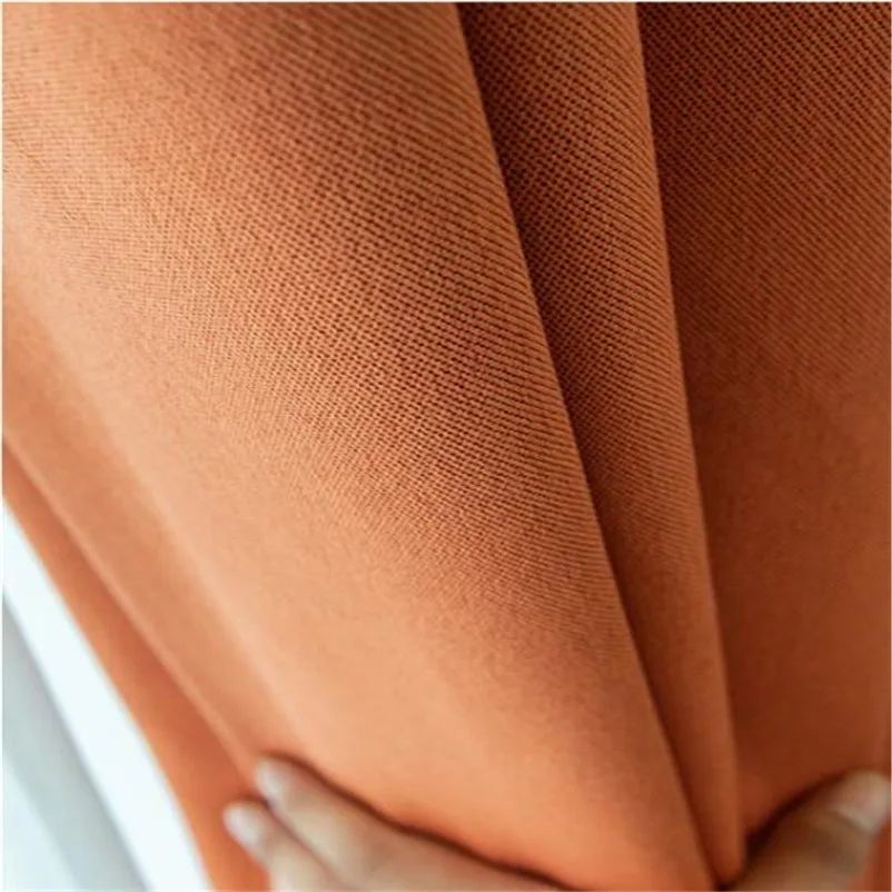 

Heavy Double-sided hemp 95%-99% high blackout curtain cloth new Nordic simple modern lineon black curtains for bedroom window