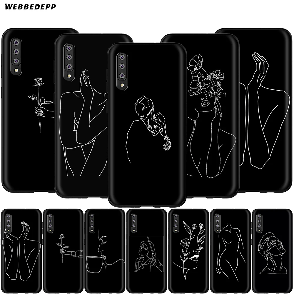 Webbedepp чехол с рисунком линии для Samsung Galaxy A2 J4 J6 J7 Duo J8 Core Prime 2018 A20E A70S|Бамперы| |