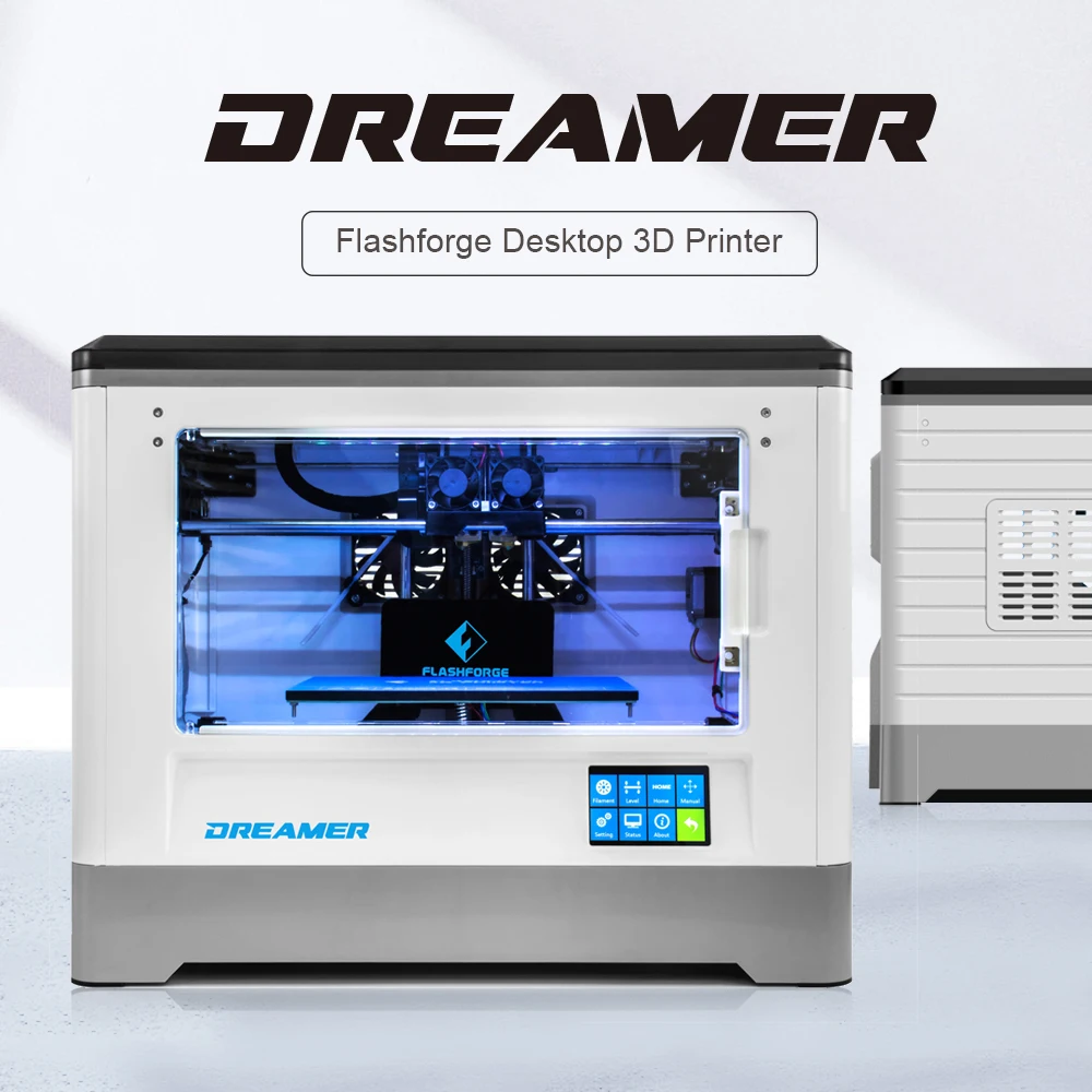 Flashforge Dreamer Desktop FDM 3D Printer Dual Extruder Color Print WIFI Touchscreen W/2 Spool Fully Enclosed Chamber 3D Printer