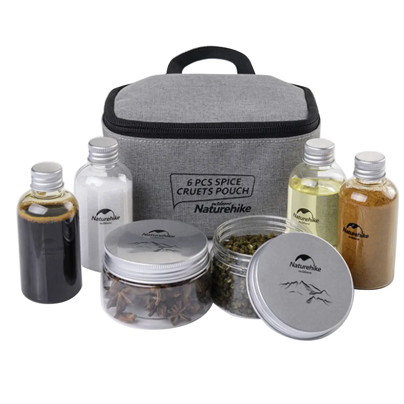 

With Bag Kitchen Easy Clean BBQ Picnic Tableware Outdoor Camping Storage Container Home Multifunction Seasoning Bottles Cans