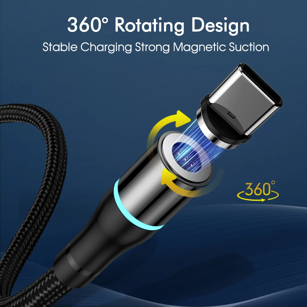 Magnet Charger 3A Magnetic Cable Micro USB Type C Fast Charging For iPhone Samsung Android Mobile Phone Cord Wire | Мобильные
