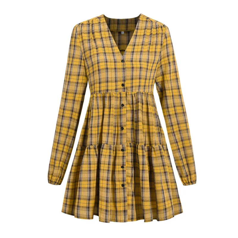 

Women Casual Autumn Dress Lady European Elegant Plus Size Women's Long-sleeved French Retro Fashion Slim Printing Dress D6