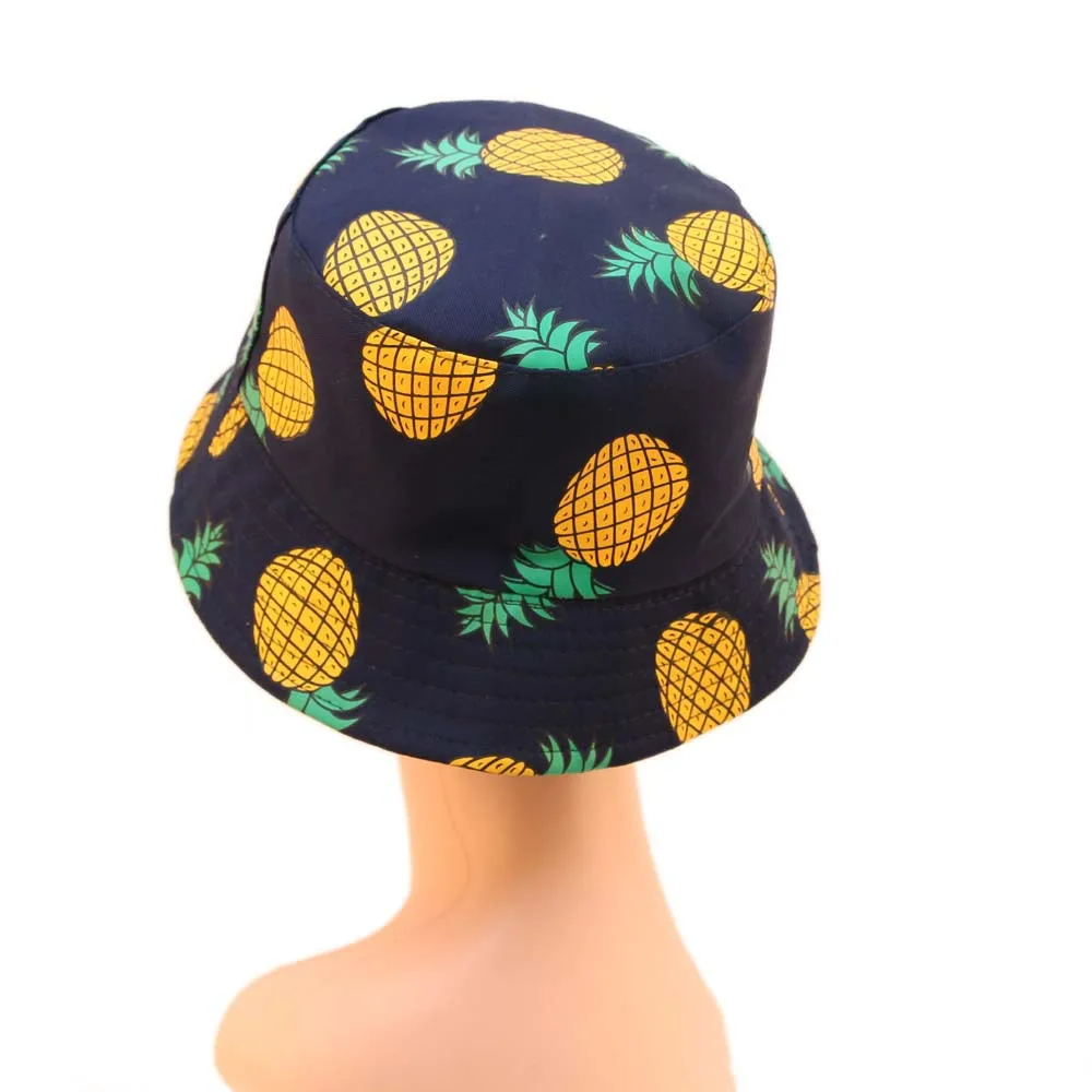 Панама двусторонняя для мужчин и женщин шляпа с рисунком ананаса полями лето |