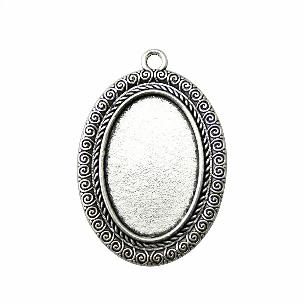 

3 шт. подходит для 20x30 мм овальные стеклянные кабошоны овальный кабошон основа установка кулон 2 вида цветов античный серебряный цвет античн...