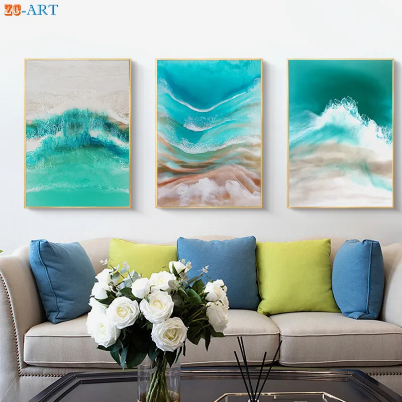 Абстрактная живопись холст картины современного искусства стены Темно-синие