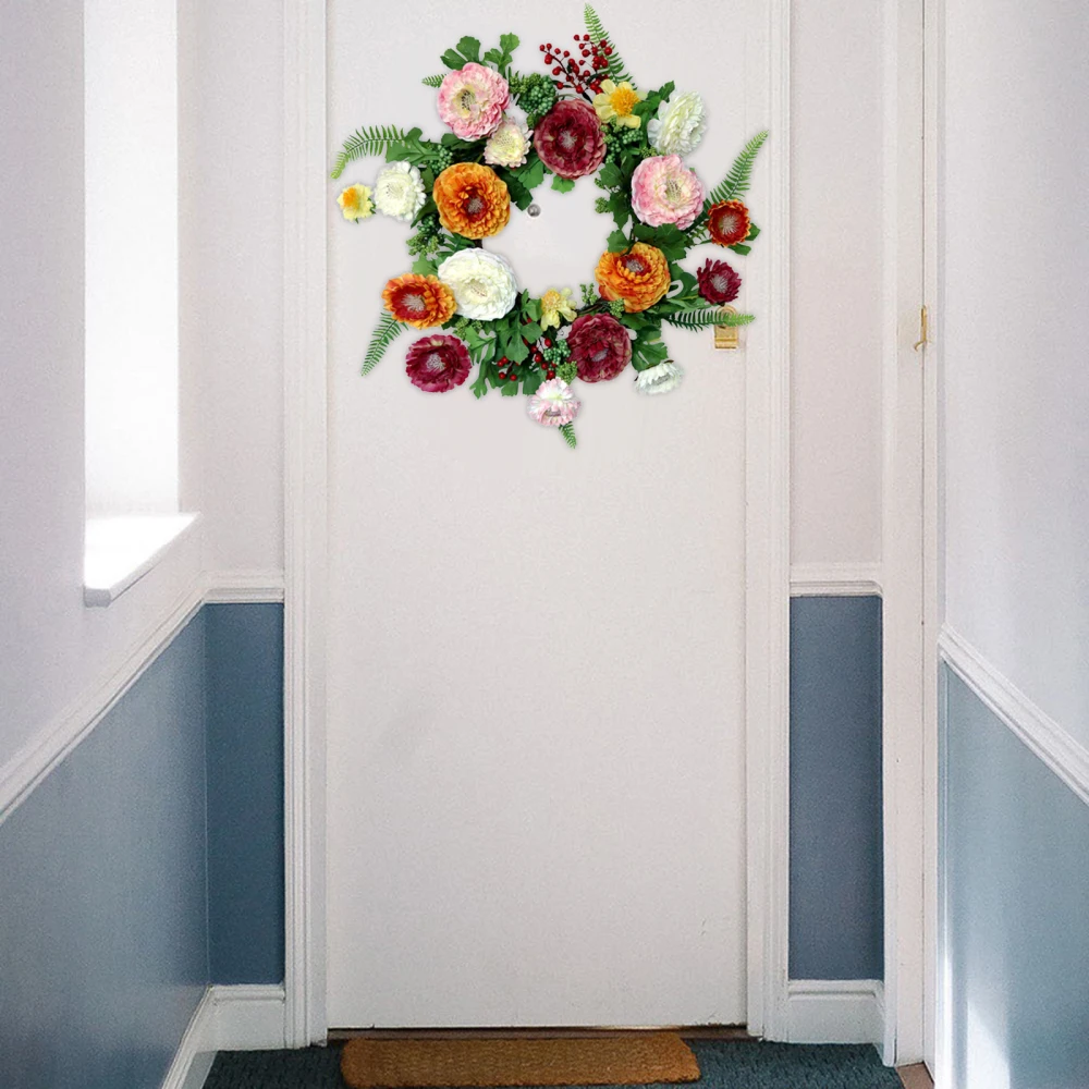 

Artificial Flower Remembrance Wreath Door Wreaths Home Decoration Daisy Wall Hanging Outer Diameter 50cm Ornament Garland