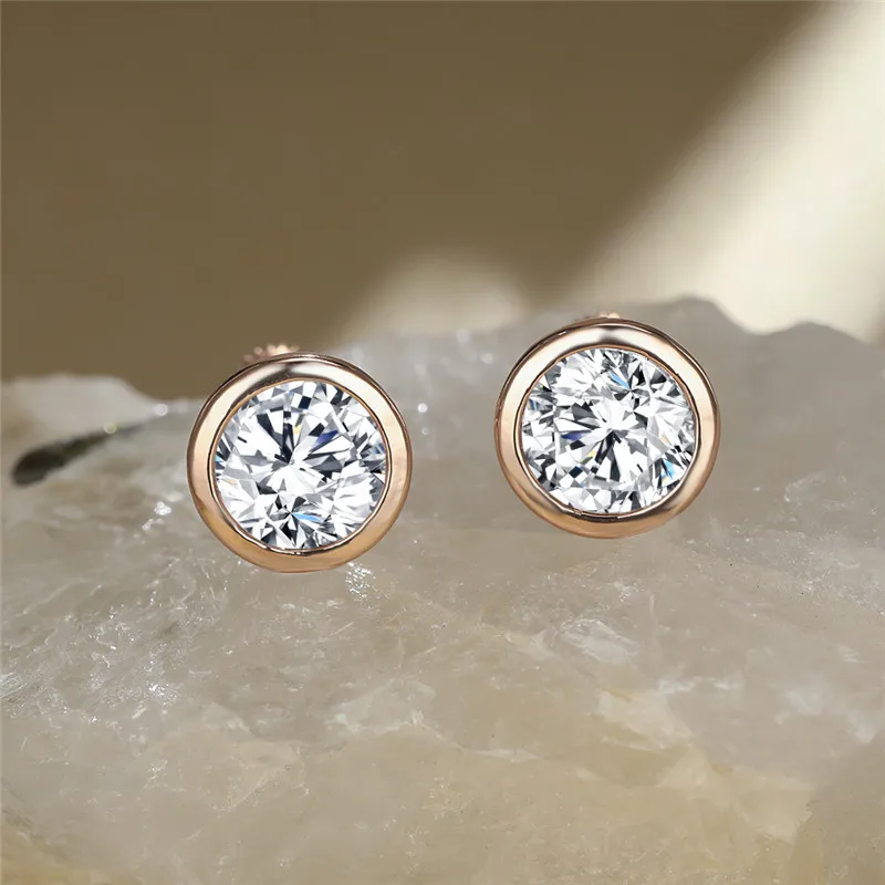 Очаровательные серьги гвоздики с кристаллами и камнем винтом Классические