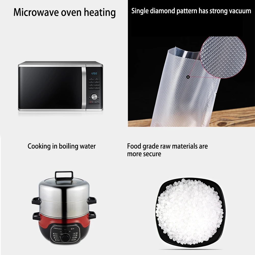 2 рулона 8 &quotx 50&quot вакуумной упаковочной сумкой Еда переменного тока хранения для