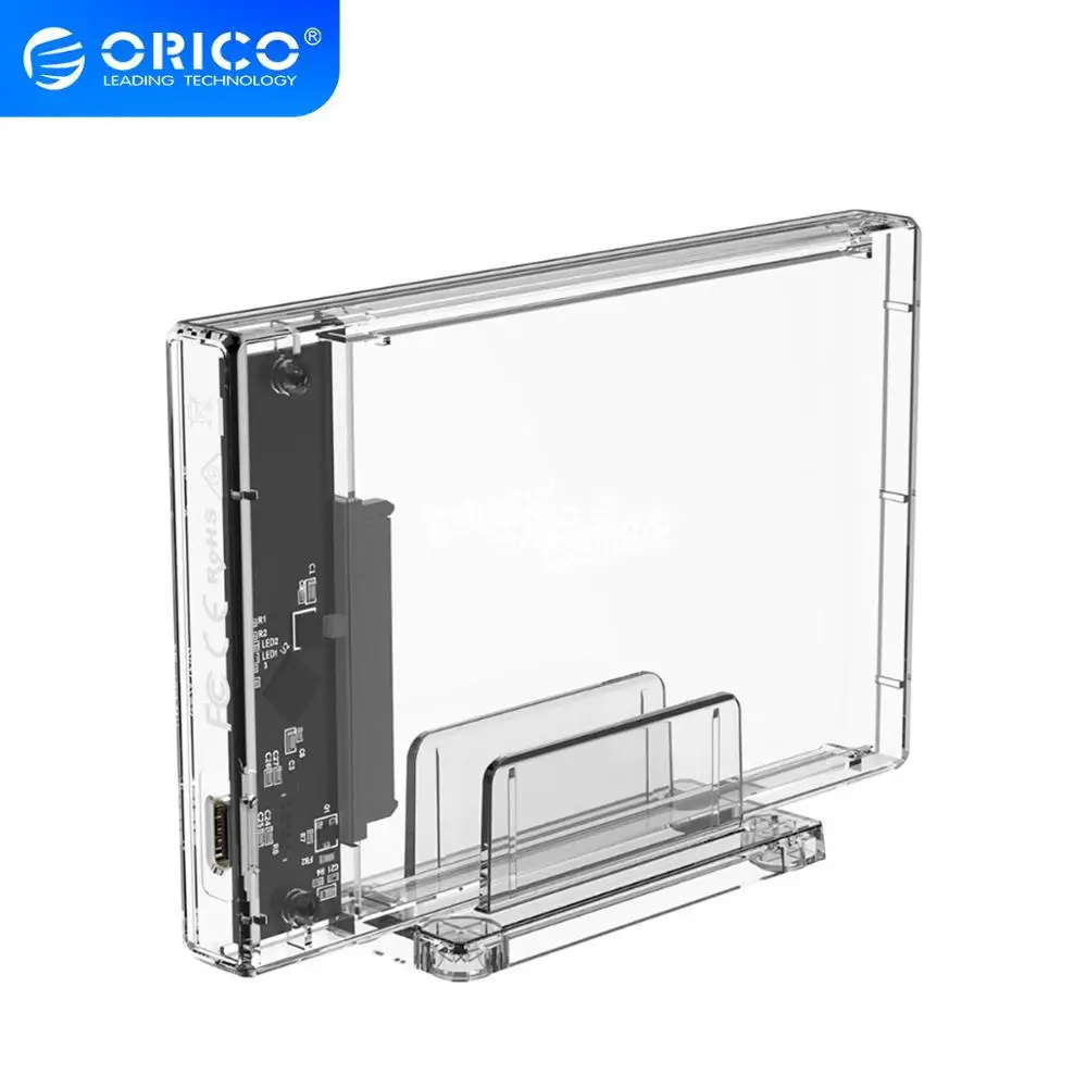 

ORICO 2159C3-G2 2.5 inch Transparent HDD Case USB 3.1 Type C to 2.5 SATA Hard Disk SSD External Enclosure Stand 5Gbps HDD Case