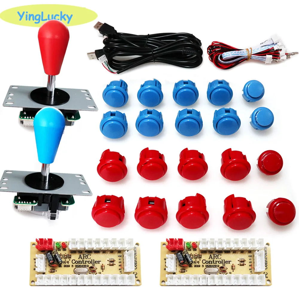 Arcade joystick DIY Kit Zero Delay USB Controller PC Sanwa Oval ball Joystick with 30mm Push Buttons for PC PS3 for pandora game