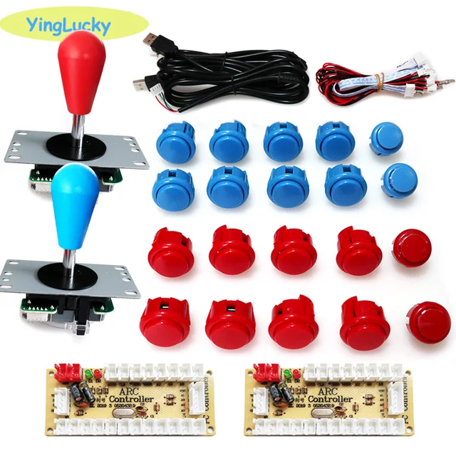 Arcade joystick DIY Kit Zero Delay USB Controller PC Sanwa Oval ball Joystick with 30mm Push Buttons for PC PS3 for pandora game 1