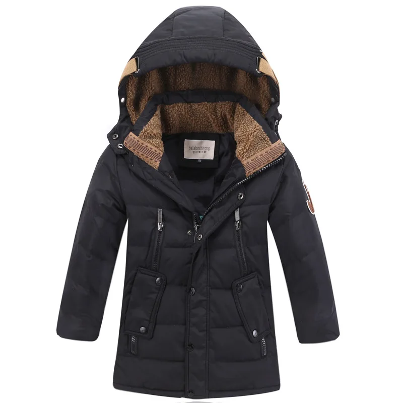 Children's Clothes Teen Winter Down Coat Casual Children's Down Jacket Boys' Middle And Long Thickened Parka Outerwear 5-16 Year