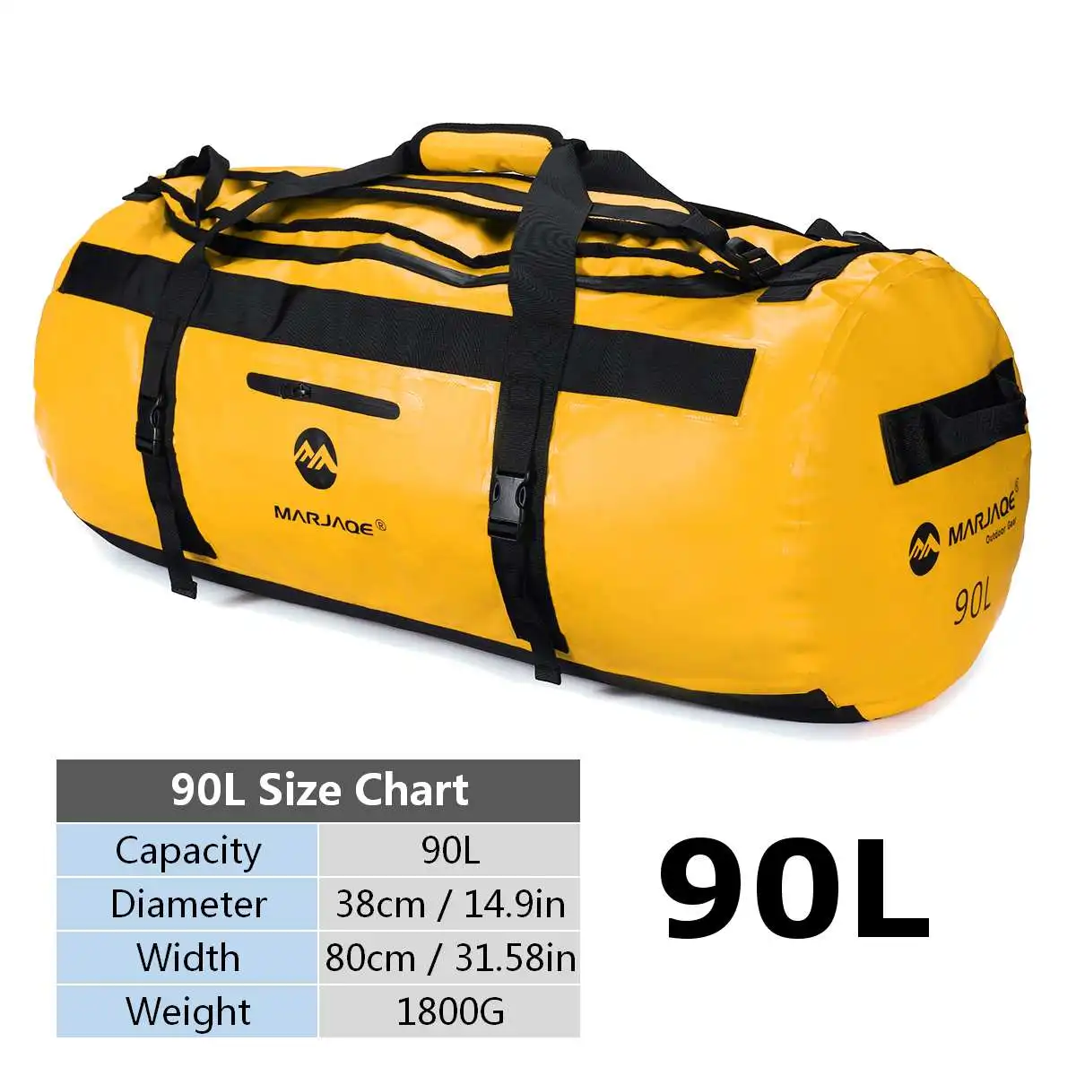 Yellow 90L 90L открытый ПВХ водонепроницаемый мешок сухой мешок для хранения для рафтинга каноэ катание на лодках Каякинг речной поход плавание дорожная сумка - Цвет: Yellow 90L