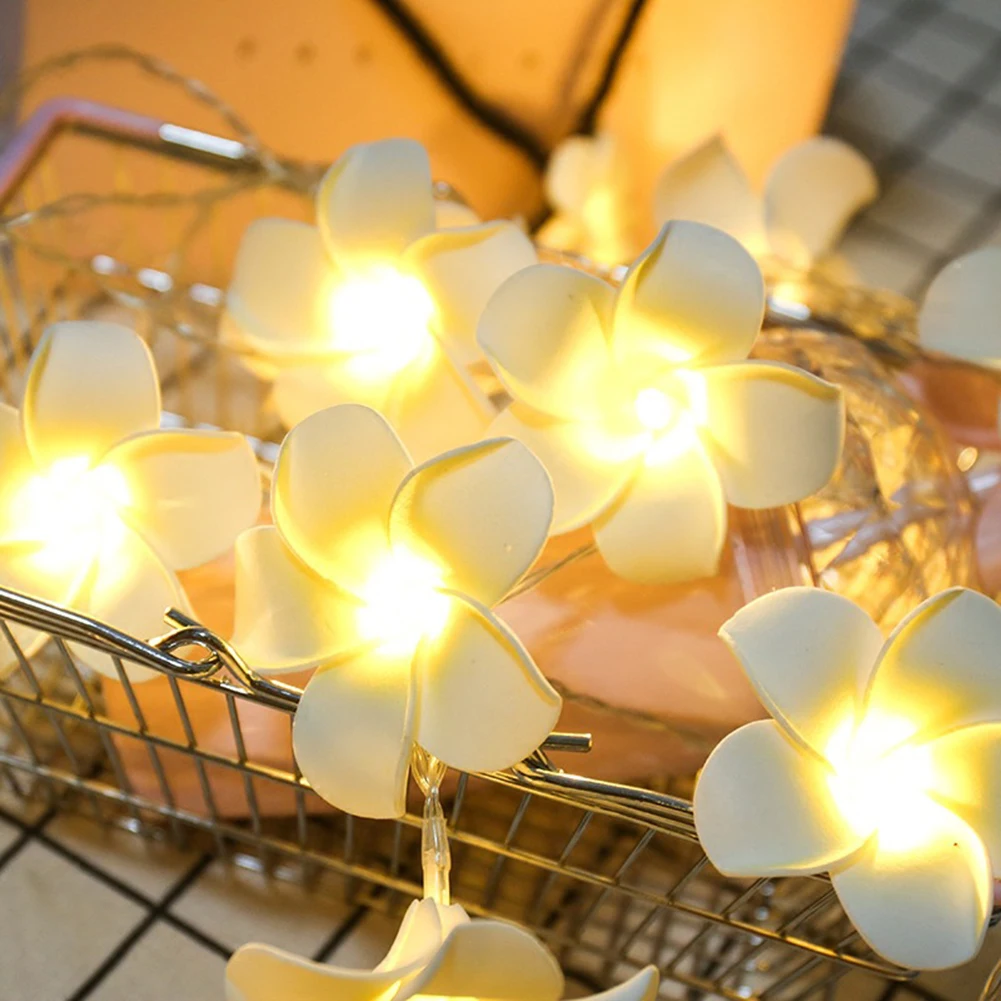 

Frangipani Led String Light Fancy Lighting Holiday Christmas Lights Decor Battery Charging Garden Home Wedding Decoration
