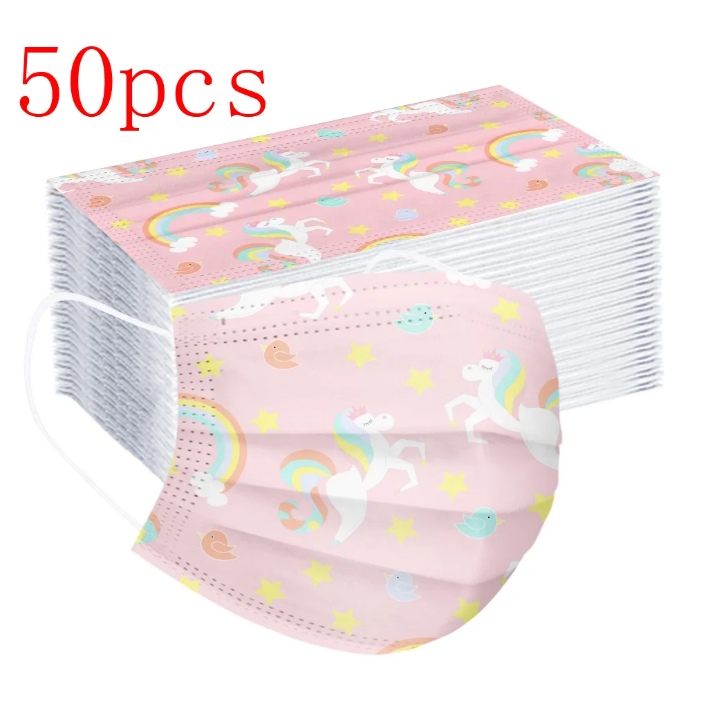 50 предмет Нижнее белье из хлопка для детей с принтом Единорог одноразовая маска