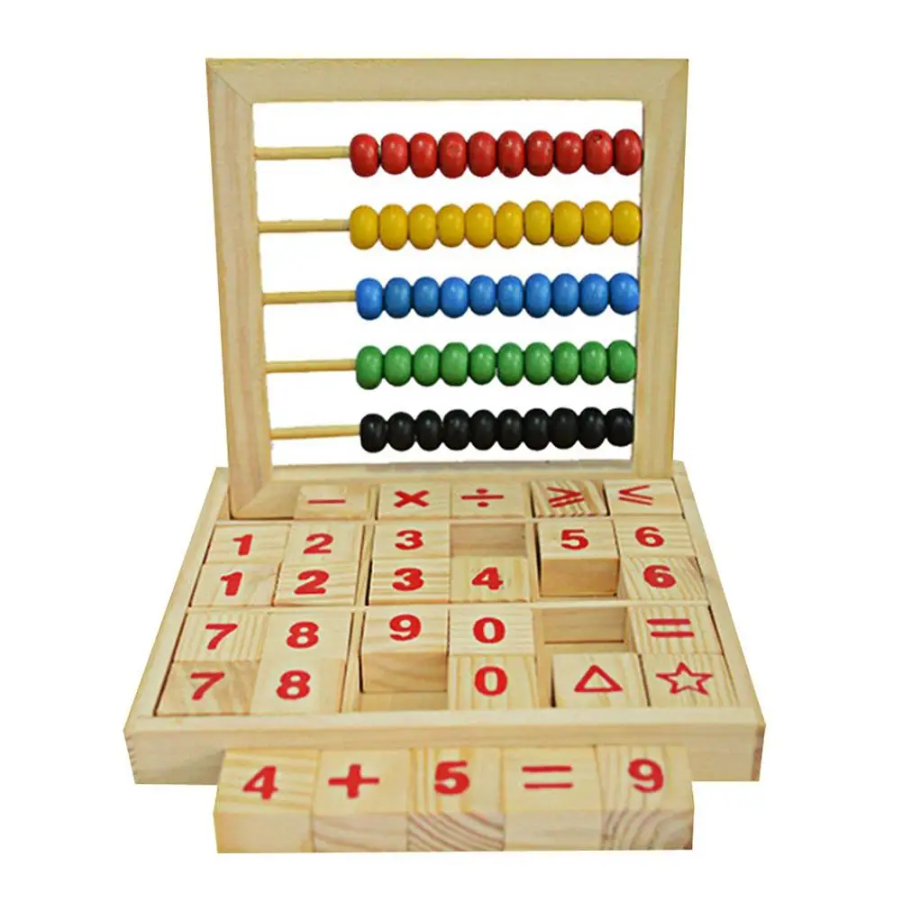 Деревянные Abacus Детские счетные цифры и алфавит буквенные блоки, создающие свои познавательные конструктивные способности развивающие игрушки