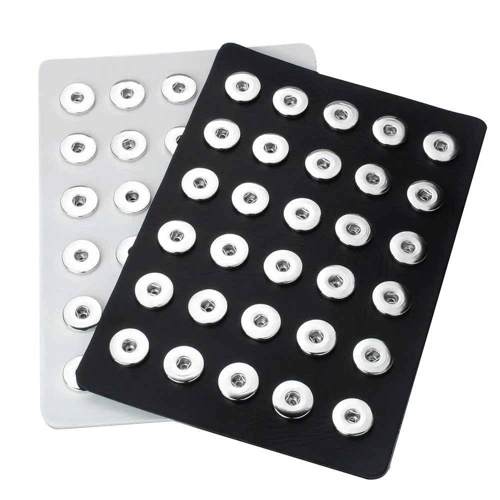 

New Snap Button Jewelry Leather 18mm Snap Display Board for 24pcs & 30pcs & 60pcs 18mm Snap Buttons Soft Display Stand