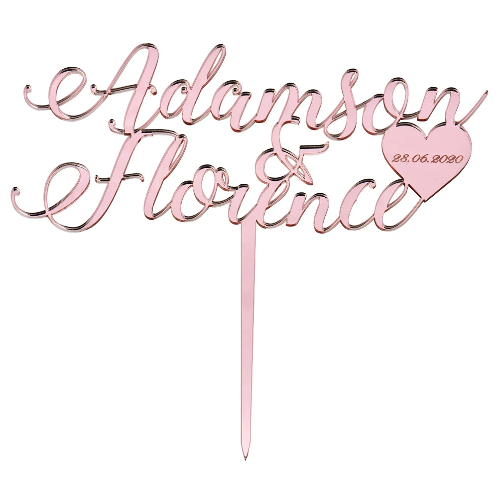 Персонализированный Выгравированный свадебный торт Топпер акриловая