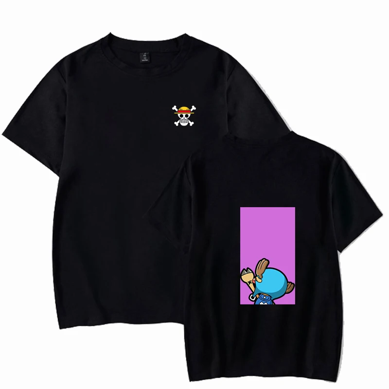 

One Piece Hot Anime Fashion O-neck Casual Uniex Black Cloths
