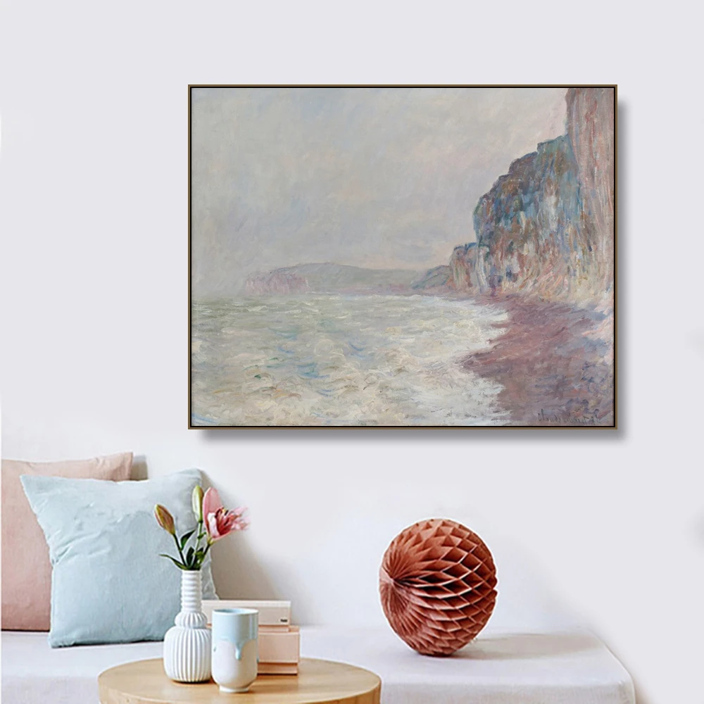 Скалы серая погода от Monet Настенная картина холст с печатью постера живопись