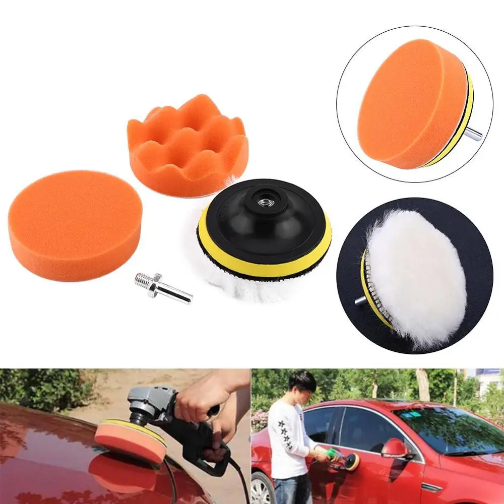 

NEWONE 3in./4inch Buffing Pad Kit For Car Polisher Buffer M10/M14 Drill Adapter Burnishing Foam Tapered Sponge Polishing Waxing
