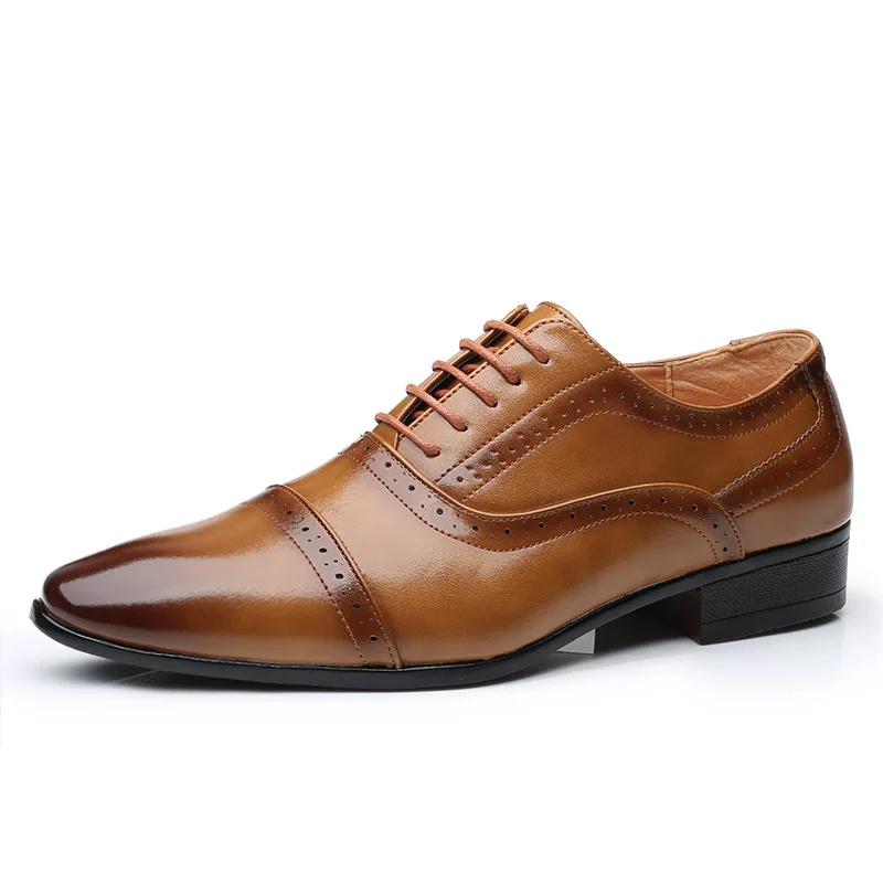 

Italian Stylist Genuine Leather Men formal shoes Brogue elegant classic business wedding social mens dress shoes Zapatos Hombre