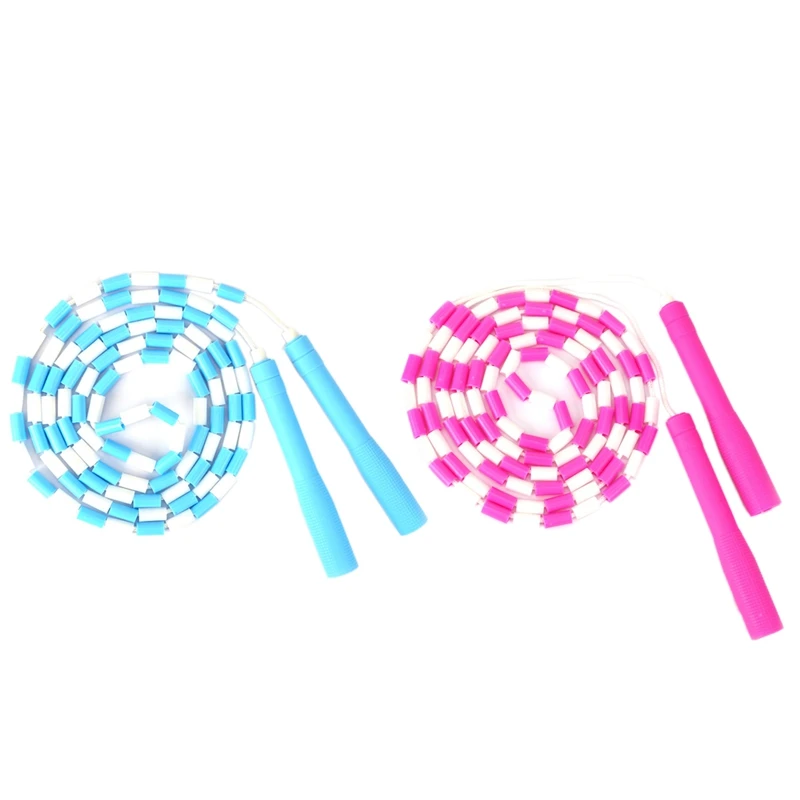 

2 Pack Jump Rope for Kids 2.6M Adjustable Soft Beaded Jumping Rope for Fitness Training