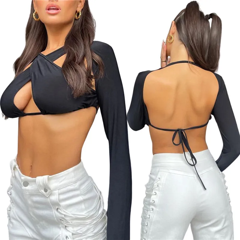 

Женская короткая рубашка, блузка с длинным рукавом и V-образным вырезом на завязках, повседневные праздвечерние чные весенние и осенние уко...