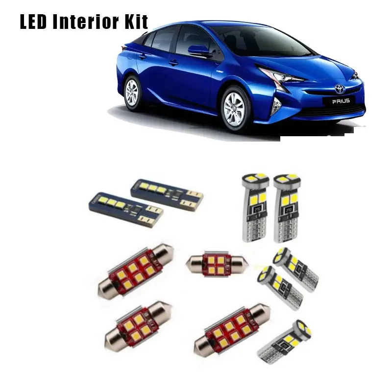 

For Toyota Prius NHW11 NHW20 ZVW30 ZVW40 ZVW50 2001-2020 VehicleCanbus LED Interior Map Dome Light License Plate Lamp Kit
