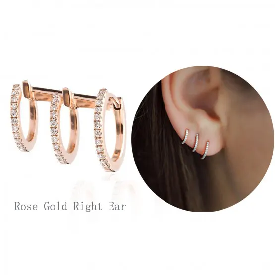 1PCS Rose Gold Right Moonmory модные серьги-кольца для женщин 925 пробы опал в серебряной оправе Huggies Серьги-кольца для женщин серьга со змеями 16 цветов - Окраска металла: 1PCS Rose Gold Right