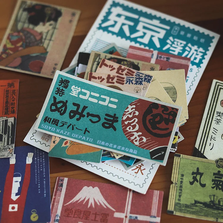 

4 Designs 20 Sheets/Bag Retro city Series Western Time Cartoon Hand Account Decoration Collage DIY Material Stickers