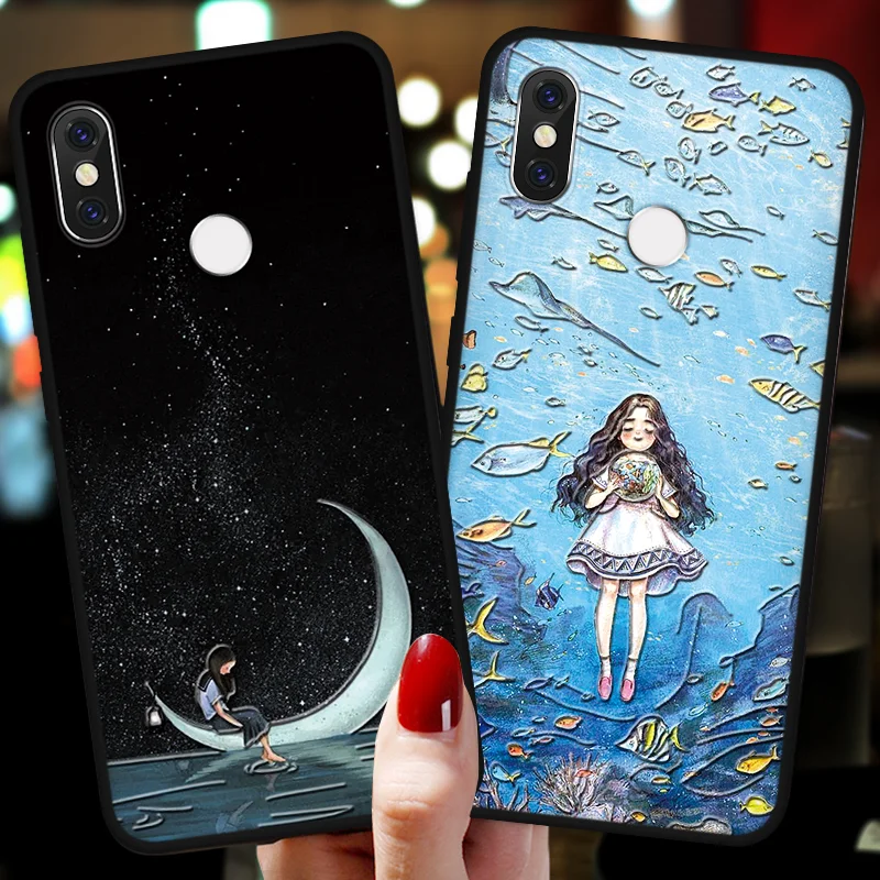 Мягкий чехол из ТПУ с тиснением для Xiaomi Mi Note 10 9 SE A3 Lite 9T A2 A1 Redmi K30 K20 S2 8A 7A 8 7 6 5 Pro 8T 5A 4X