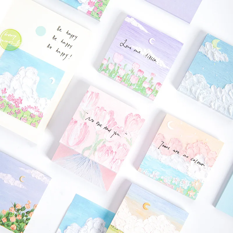 

127pcs/lot Memo Pads Sticky Notes East Wild Flower Sea Series Junk Journal Paper diary Scrapbooking Stickers Office School