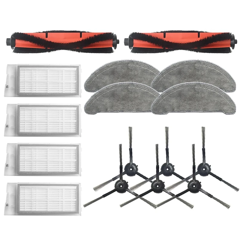 

16Pcs Mop Cloths Rolling Side Brush HEPA Filter For ROIDMI EVE Plus Robot Vacuum Cleaner Spare Parts