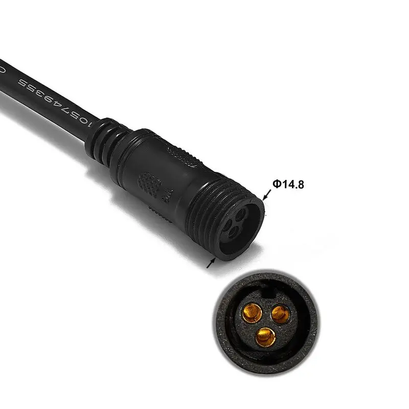 3 контактный водонепроницаемый удлинитель питания 1 м кабель 0 5 мм электрические