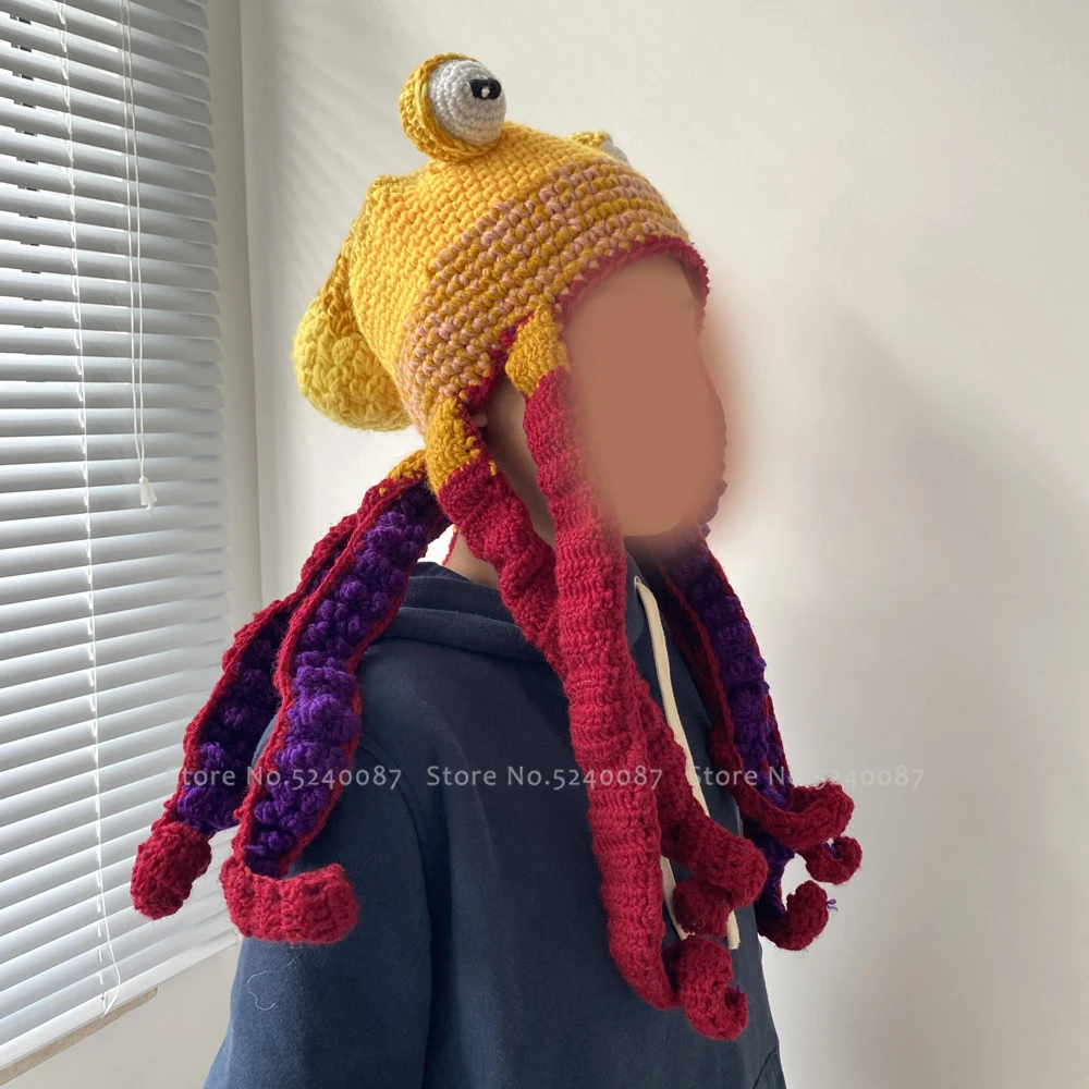 Вязаная Шерстяная Шапка-Осьминог для мужчин и женщин головной убор косплея Для