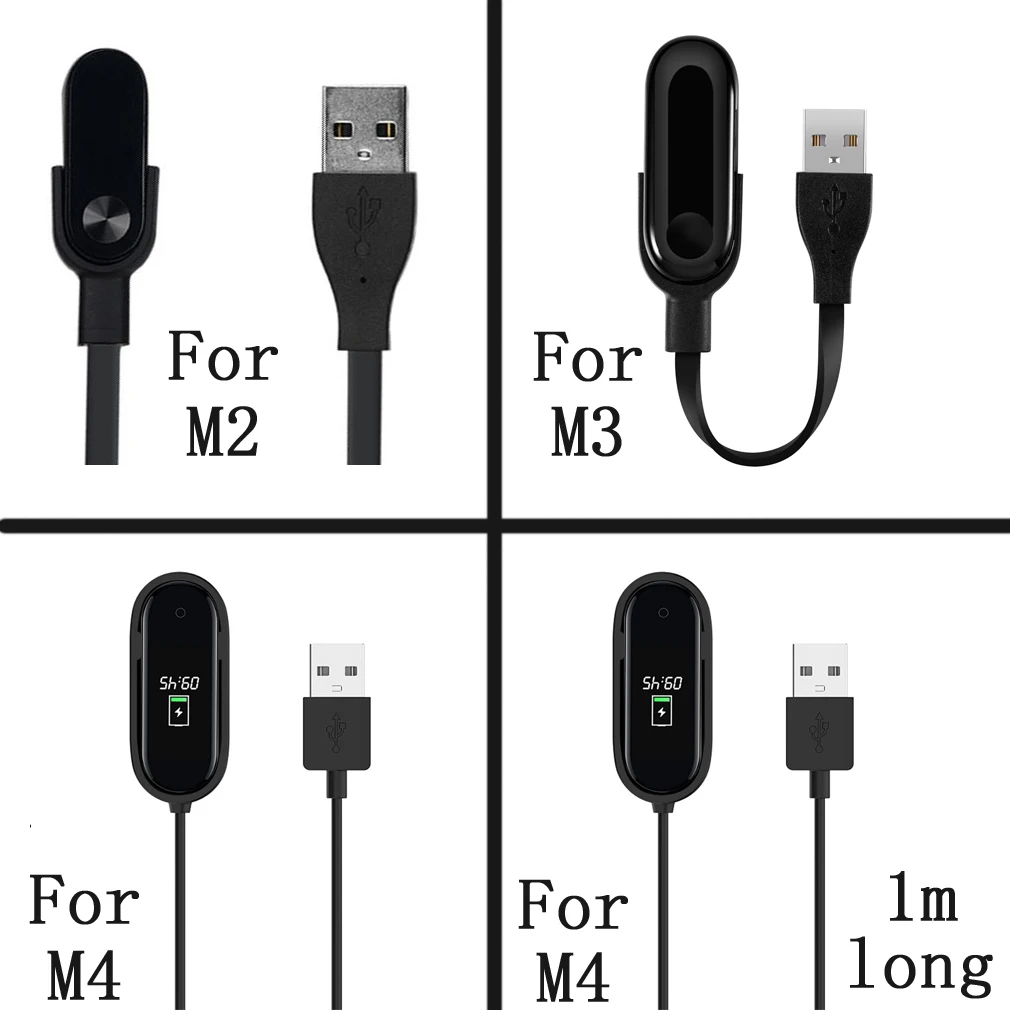 Для M2/M3/M4 Сменное зарядное устройство кабель для Xiaomi mi Band 2/3/4 USB быстрой зарядки